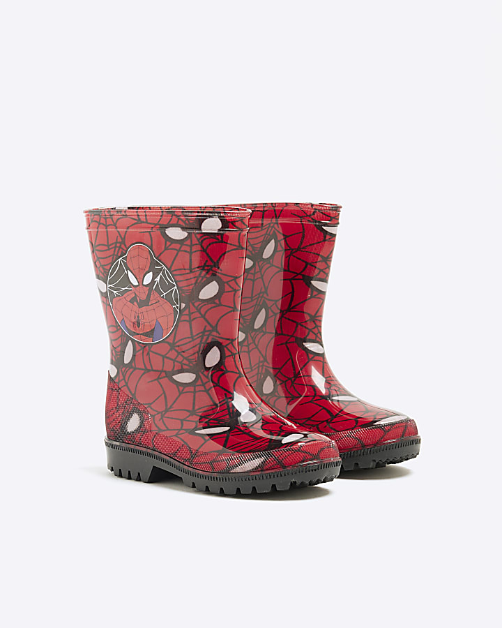 Red Spiderman Wellies