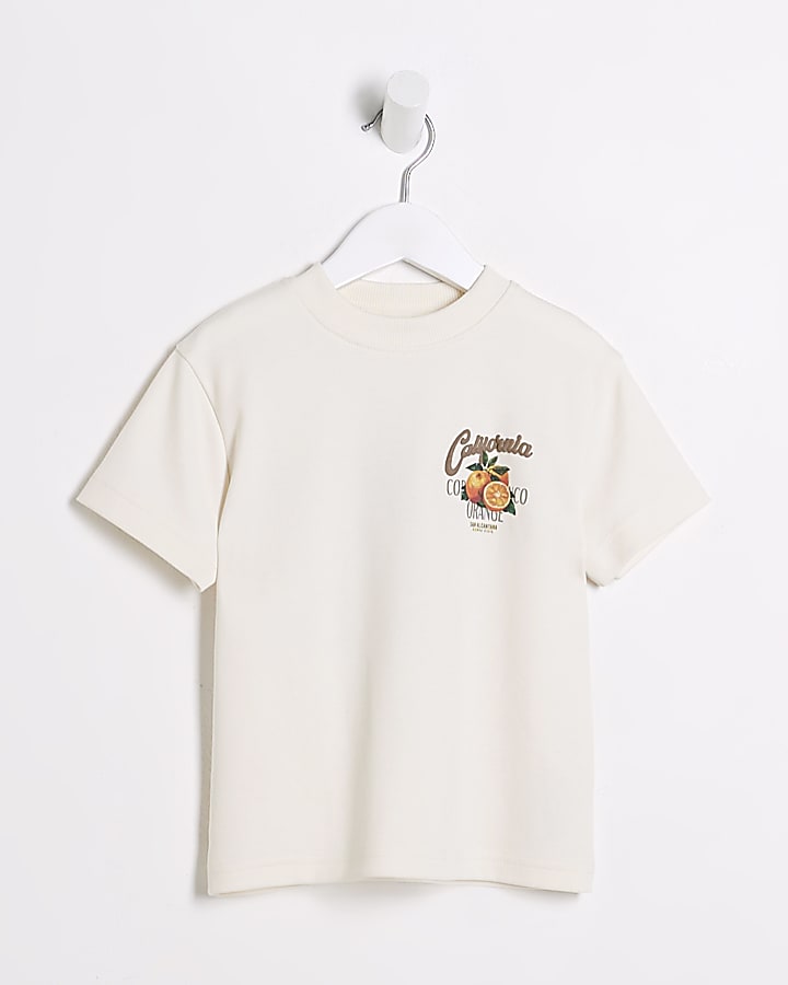 Mini Boys White Cali Orange T-Shirt