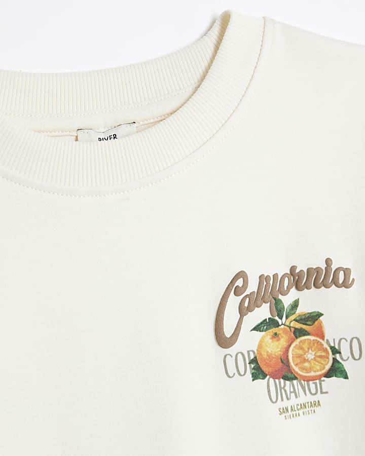 Boys White Cali Orange T-Shirt