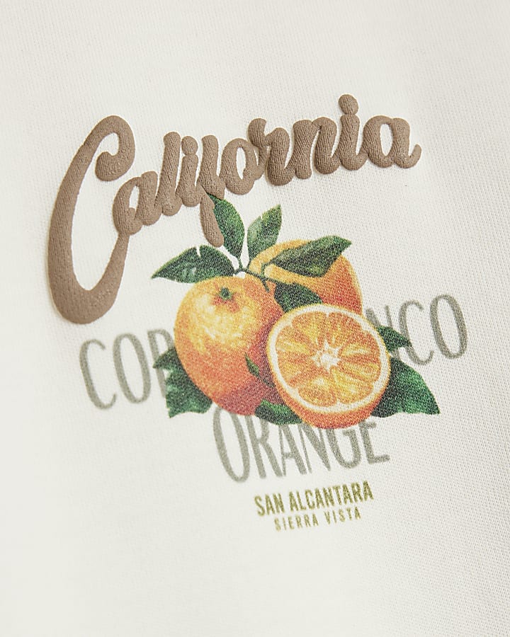 Boys White Cali Orange T-Shirt