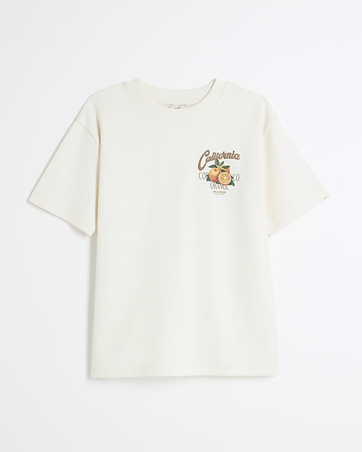 Boys White Cali Orange T-Shirt