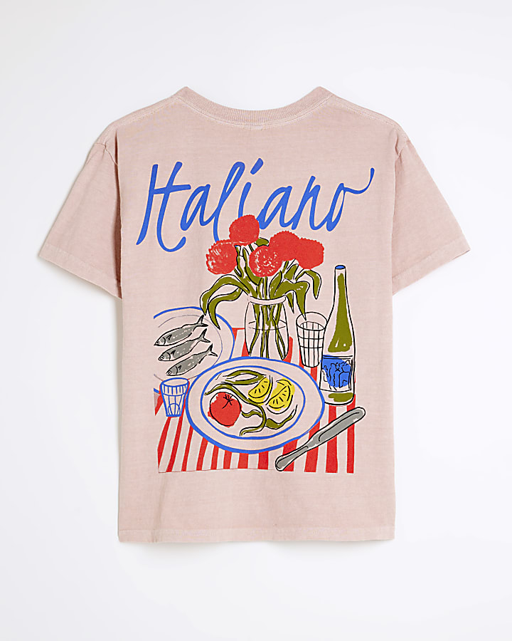 Girls Pink Italiano T-Shirt