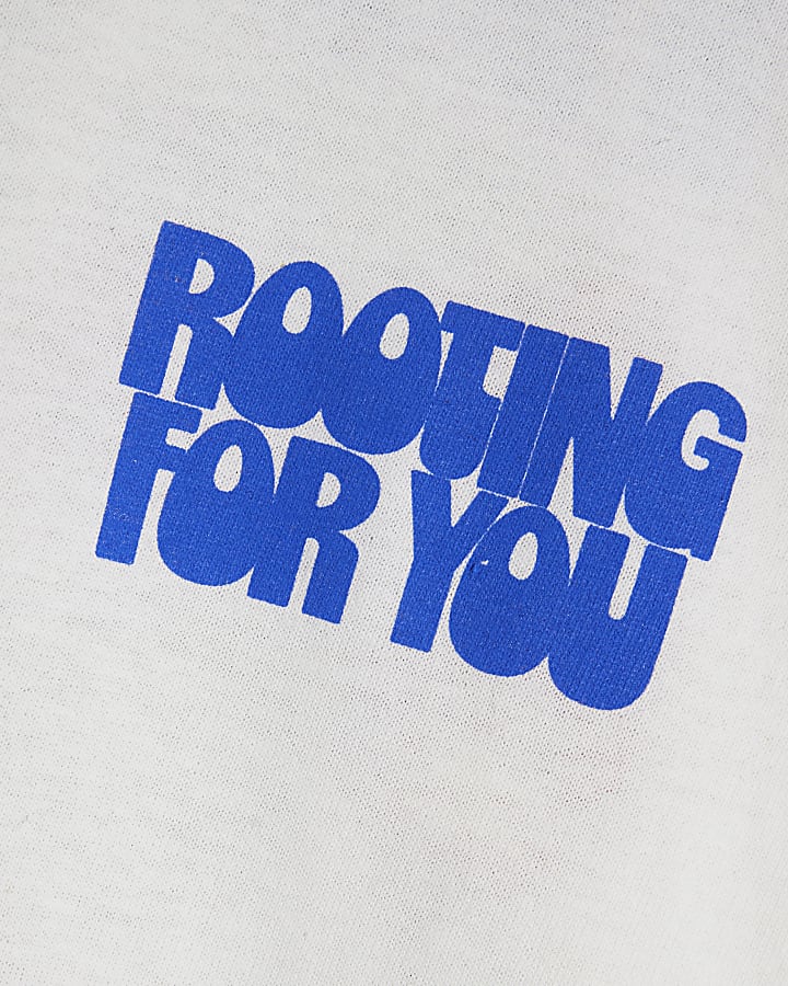 Girls White Rooting For You Slogan T-shirt