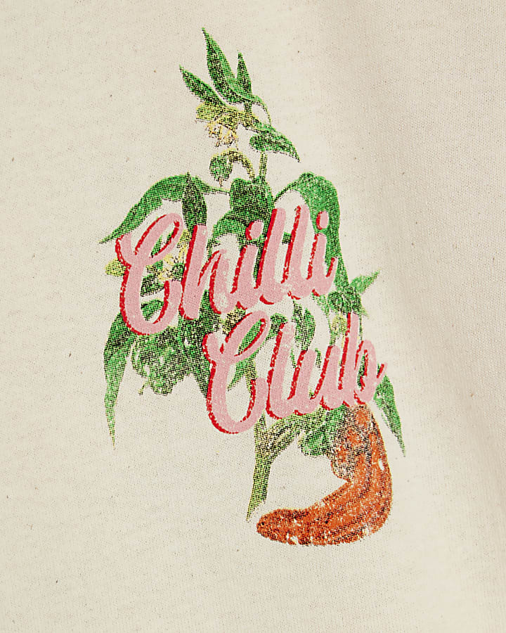 Girls Beige Chili Club T-Shirt