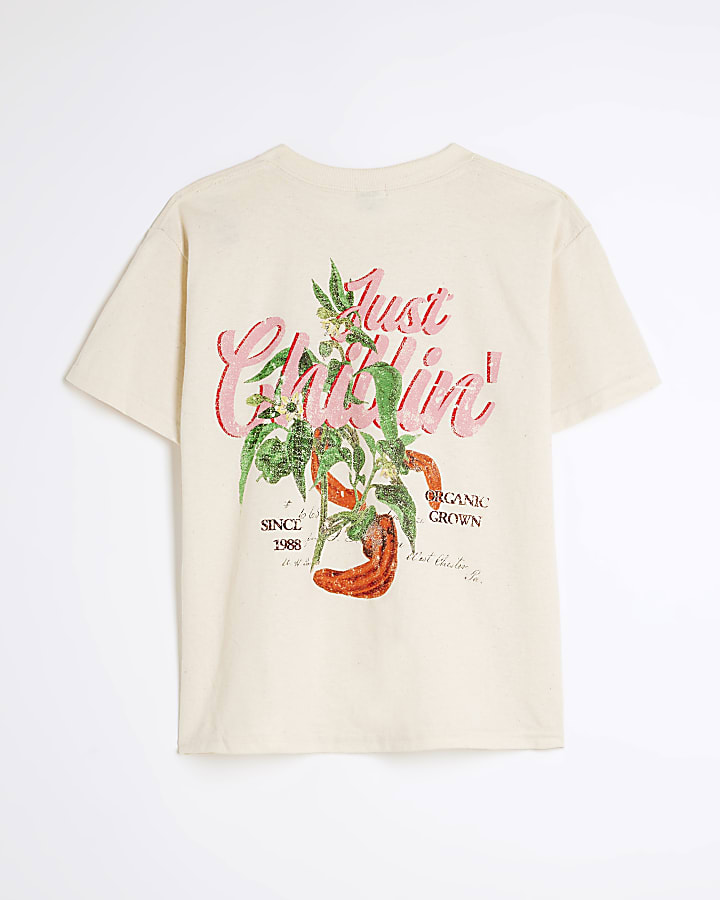 Girls Beige Chili Club T-Shirt