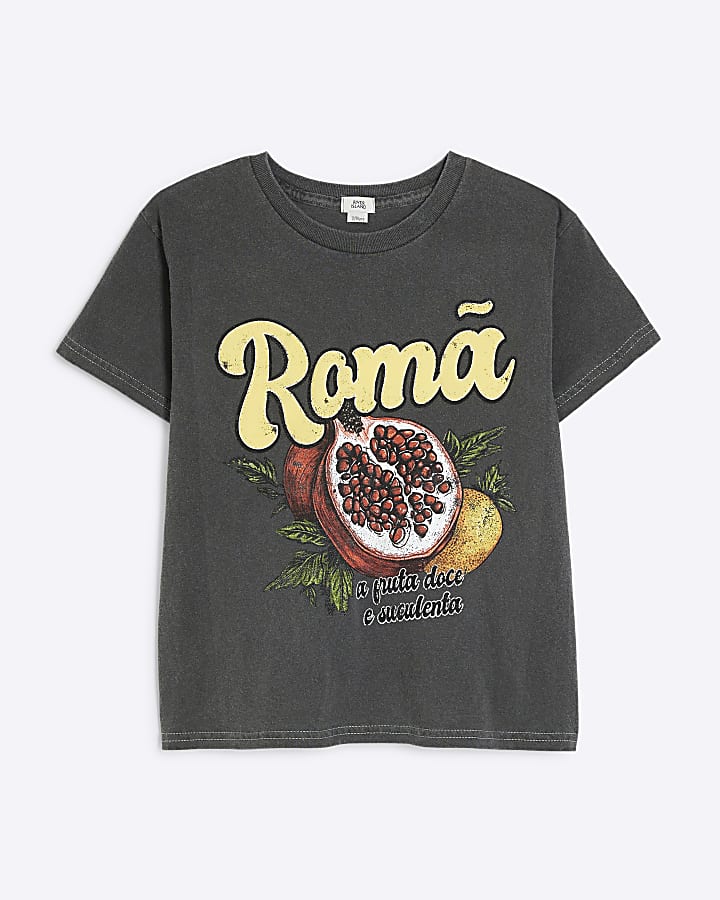 Girls Grey Roma Fruit T-Shirt