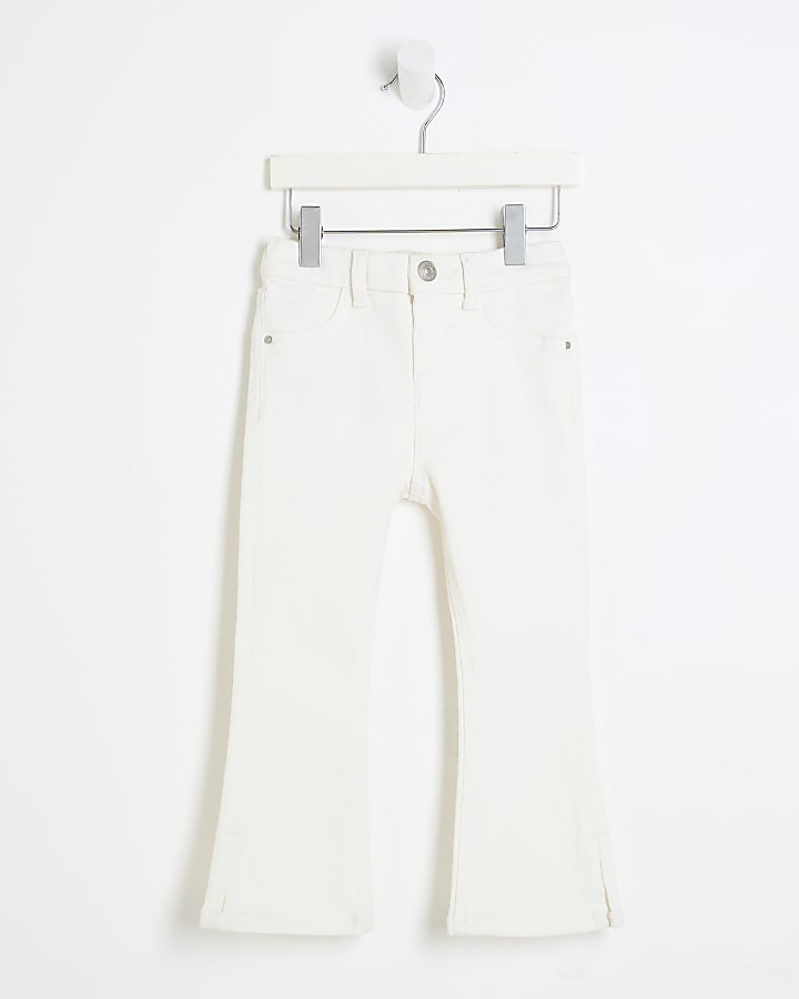 Mini Girls White Flared Jeans