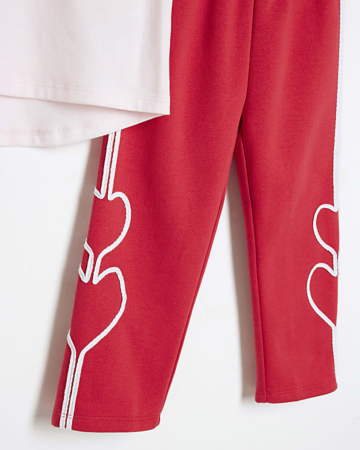 Mini Girls Pink & Red Cherry Tracksuit Set