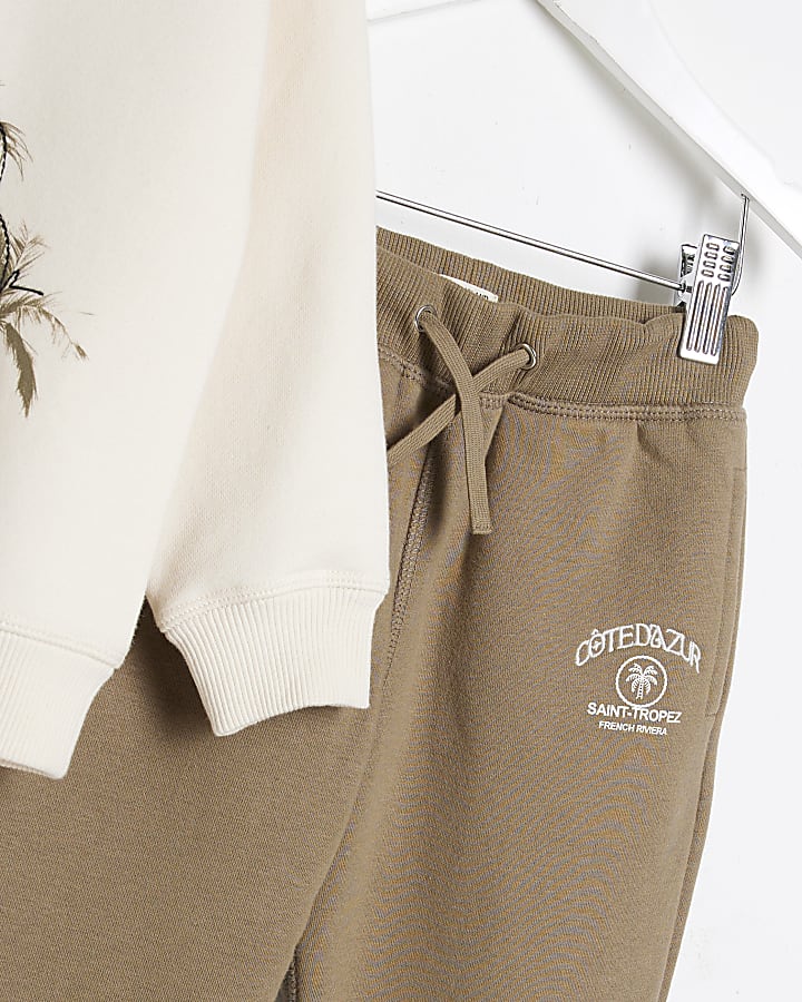 Mini Boys Cream Cotedazur Sweatshirt Set