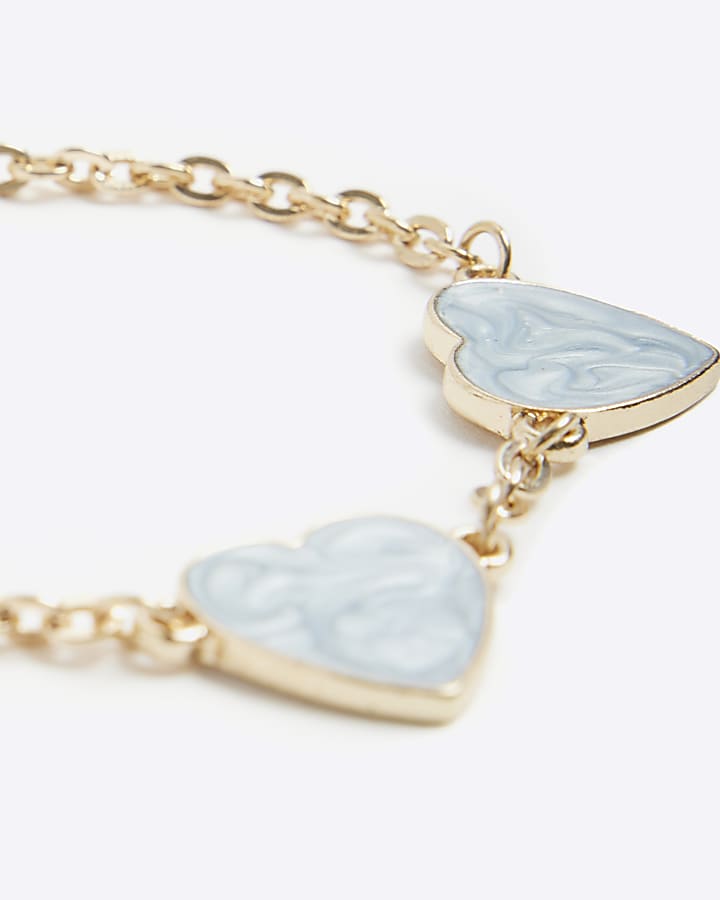 Blue Gold Heart Bracelet