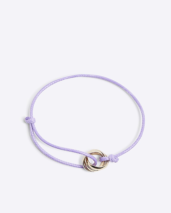 Purple And Gold Rings Bracelet