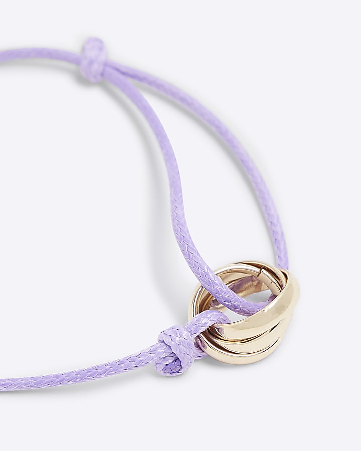 Purple And Gold Rings Bracelet