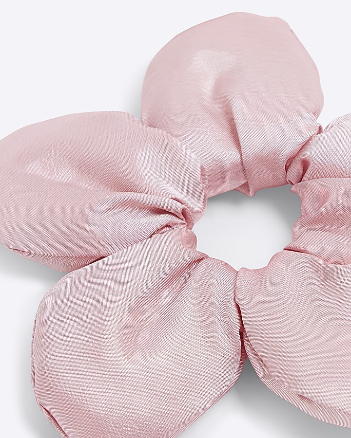 Girls Pink Flower Scrunchie