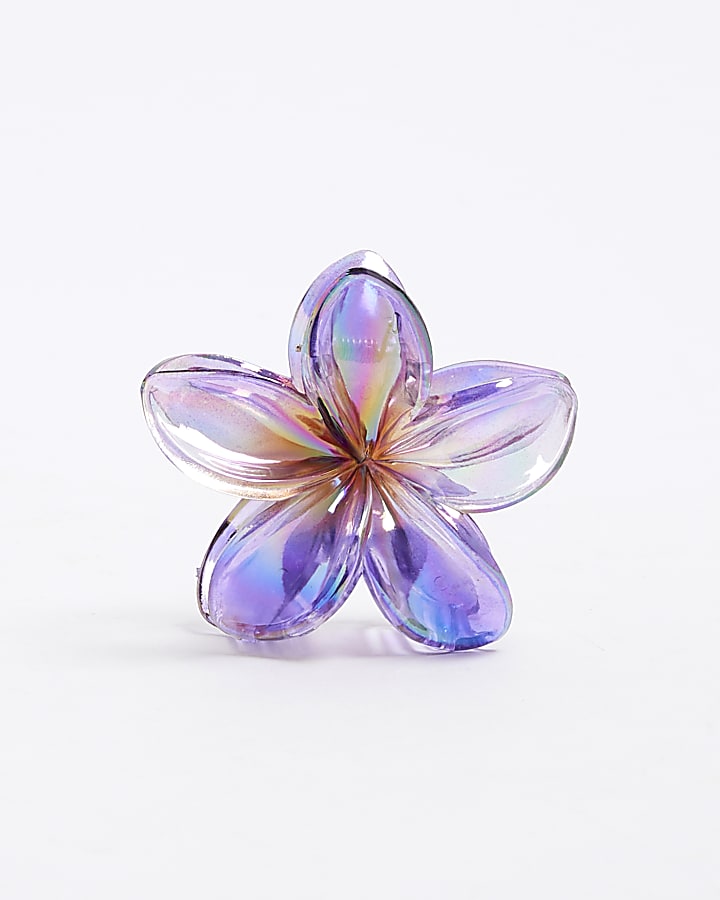 Girls Purple Flower Hair Claw Clip