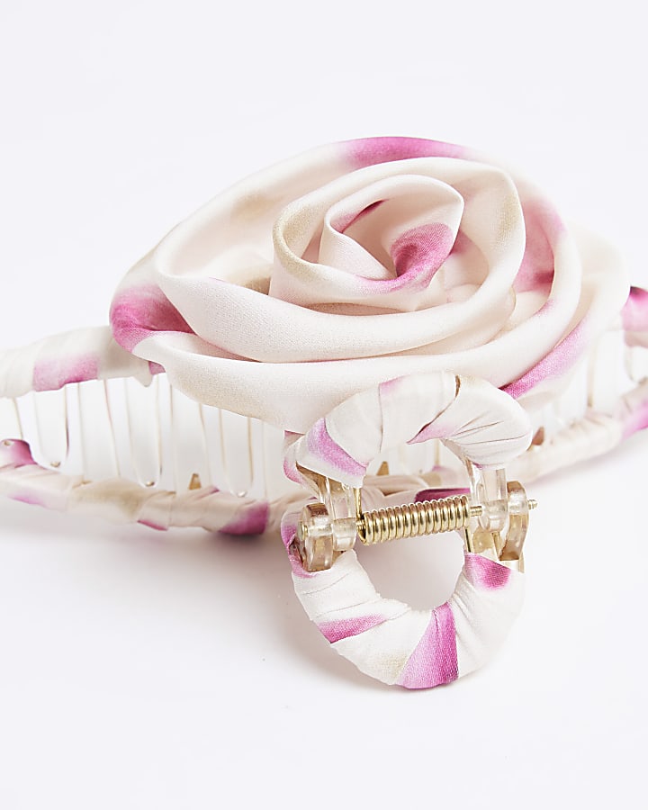 Pink Floral Hair Clip