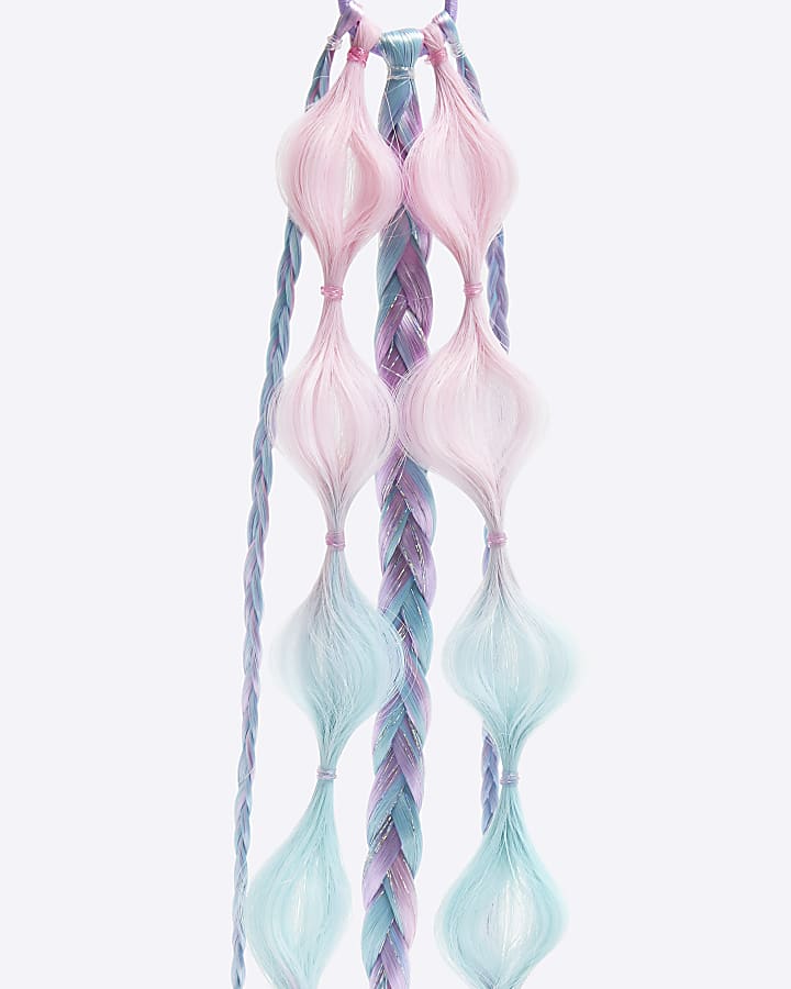 Girls Pink Faux Hair Plaited Hair Band