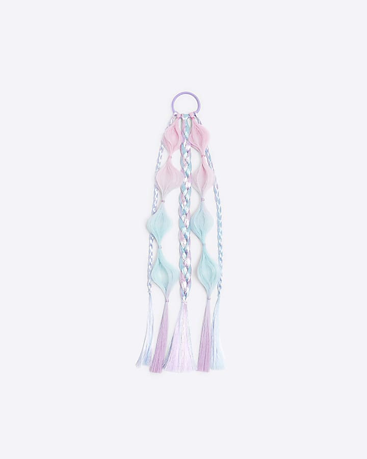 Girls Pink Faux Hair Plaited Hair Band