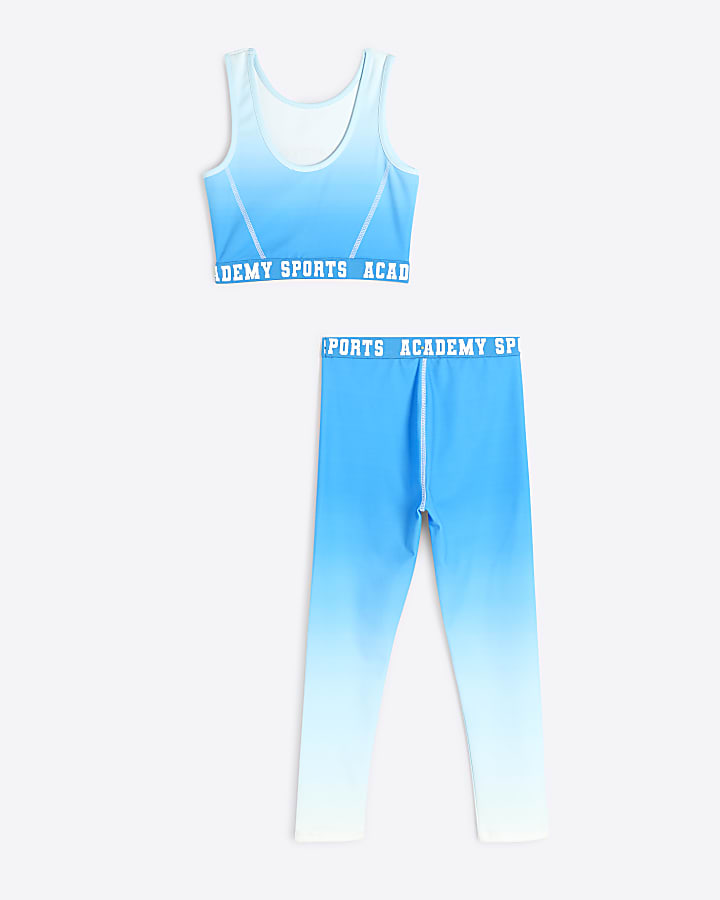 Girls Blue RI Active Top And Leggings Set