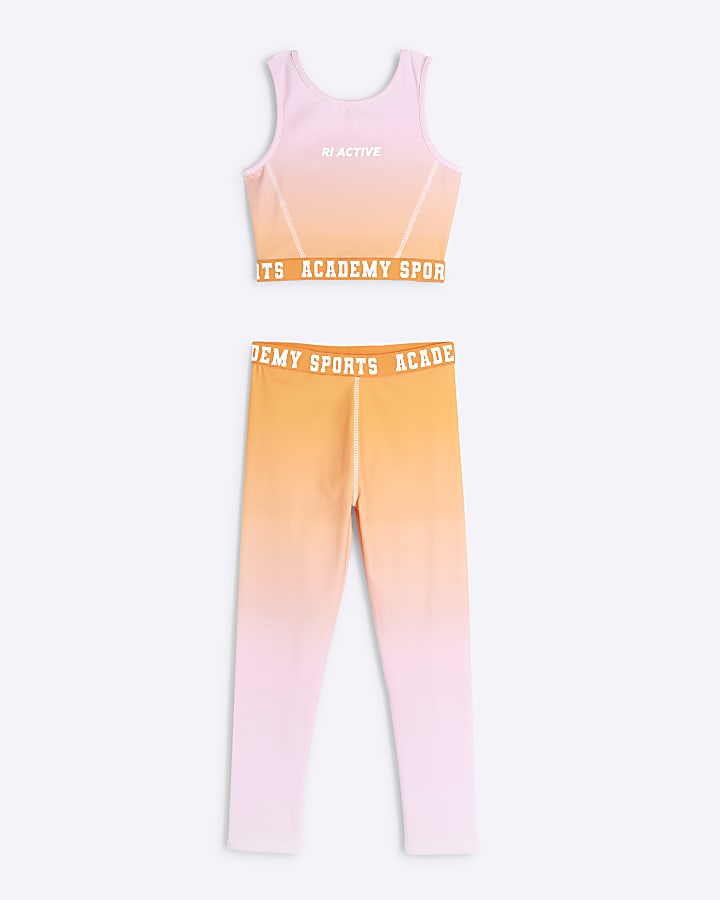 Girls Coral RI Active Top And Leggings Set