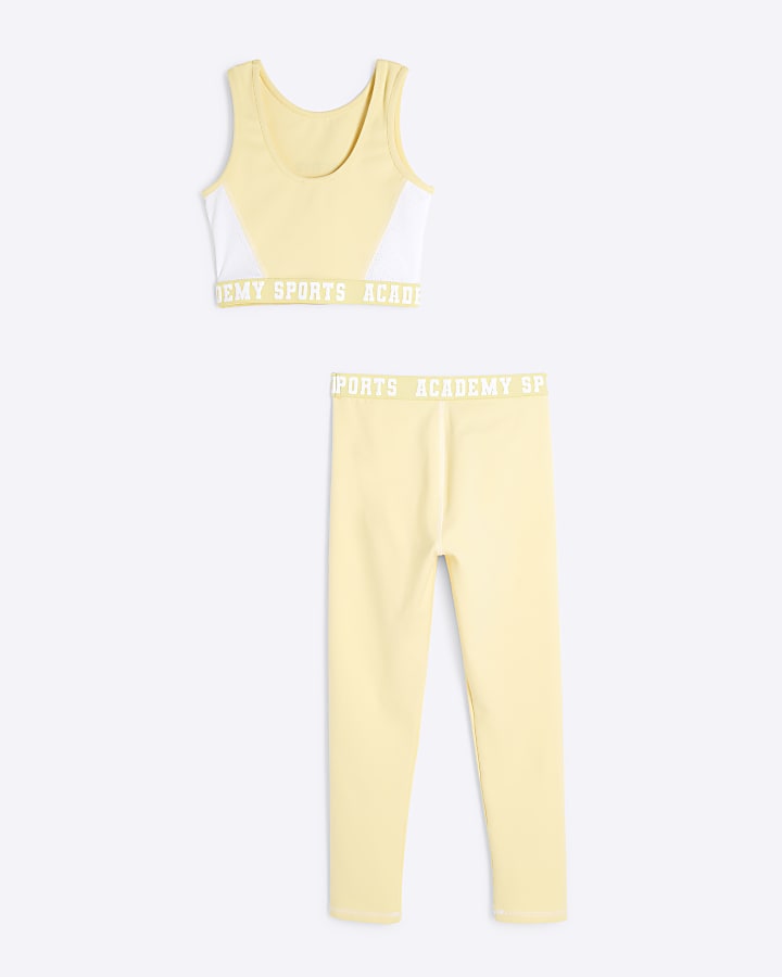 Girls Yellow RI Active Top And Leggings Set