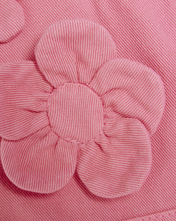 Mini Girls Pink Denim Outfit Set