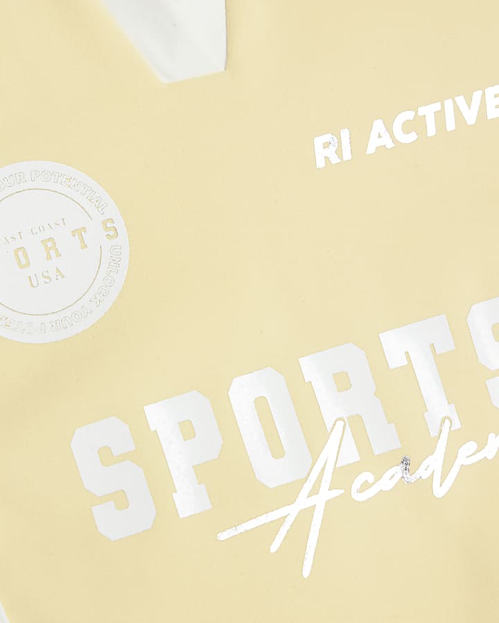 Girls Yellow RI Active Polo And Shorts Set