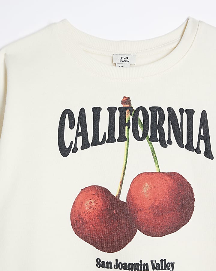 Girls Cream California Cherry Sweatshirt