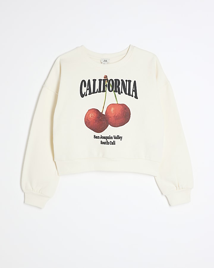 Girls Cream California Cherry Sweatshirt