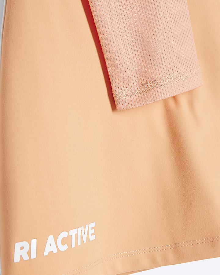 Girls Coral RI Active T-Shirt And Skort Set