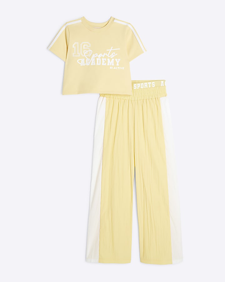 Girls Yellow RI Active T-Shirt & Joggers Set