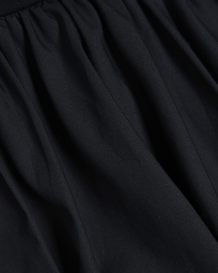 Girls Black Scuba Bubble Hem Skirt