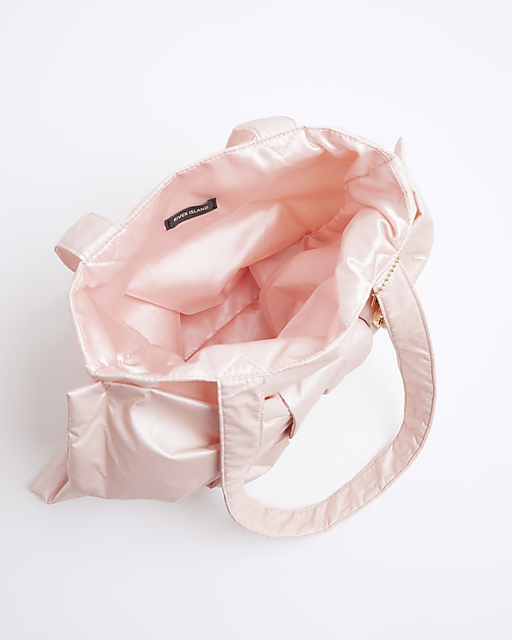 Girls Pink Oversized Bow Shopper Bag