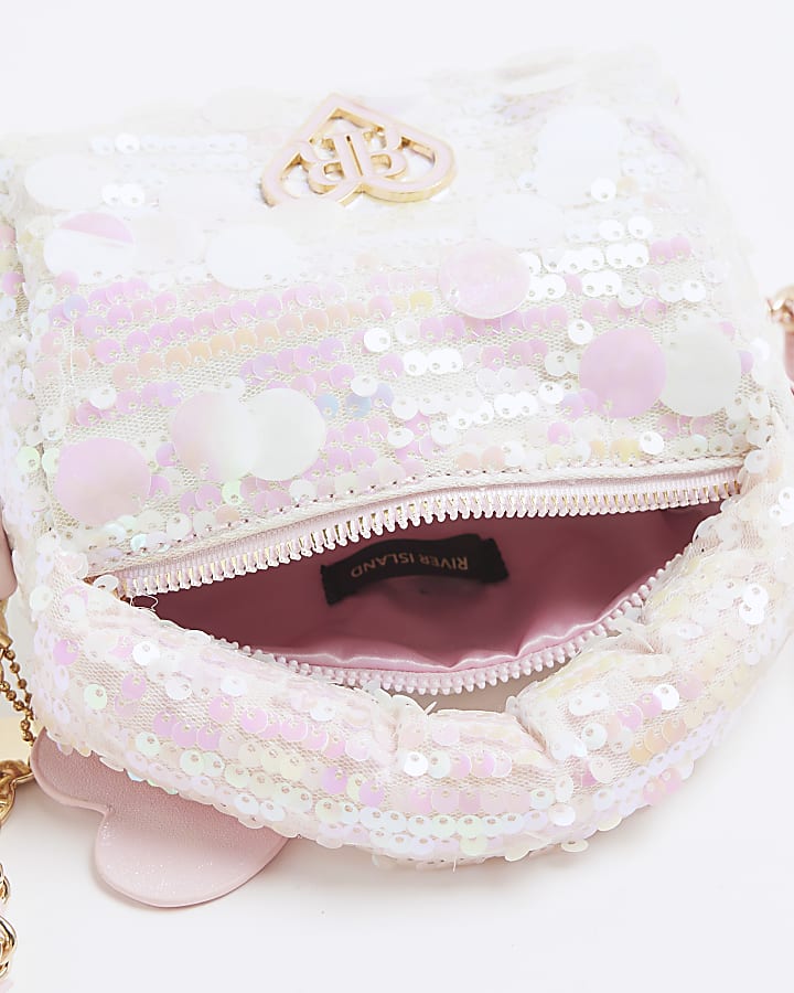 Girls Pink Sequin Cross Body Bag