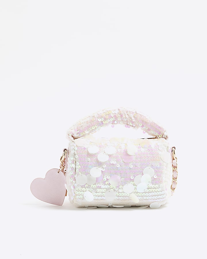 Girls Pink Sequin Cross Body Bag