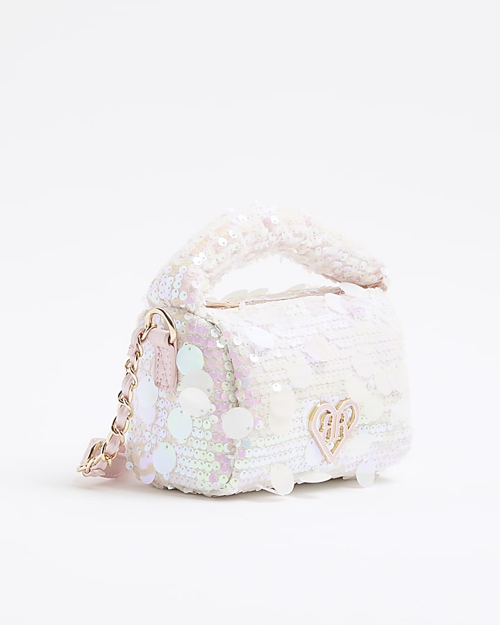 Girls Pink Sequin Cross Body Bag