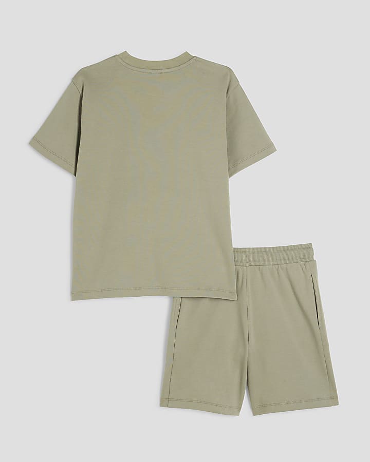 Boys Khaki RR T-Shirt And Shorts Set