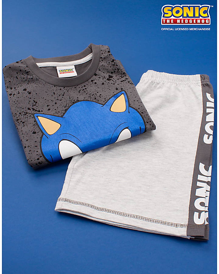 Grey Sonic Pyjama Shorts Set