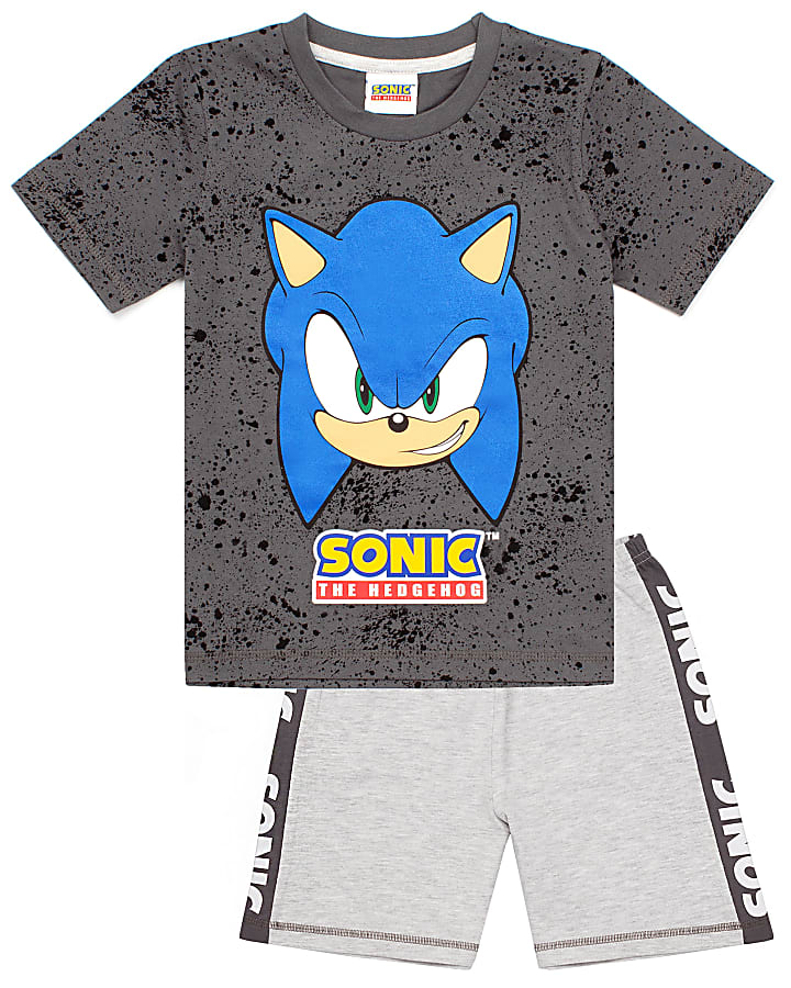 Grey Sonic Pyjama Shorts Set