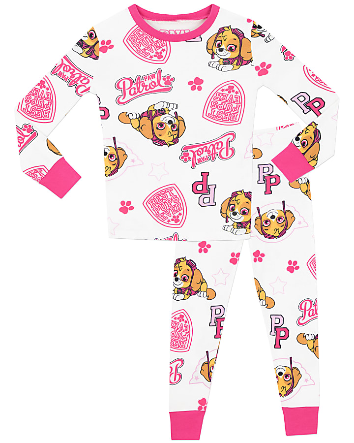 Mini White Skye Paw Patrol Pyjamas River Island