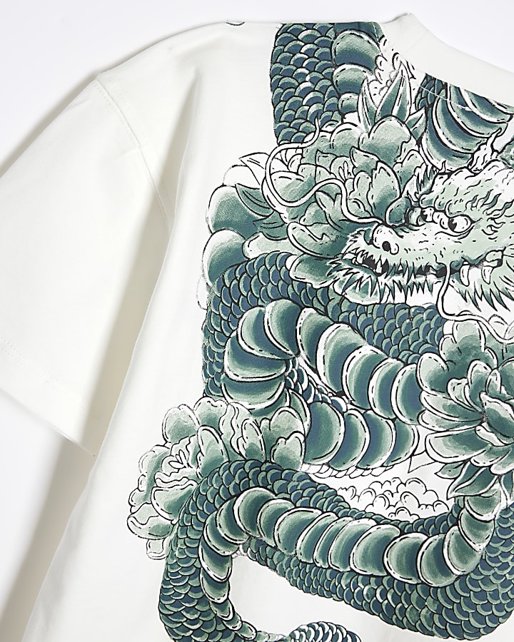 Boys White Dragon T-Shirt