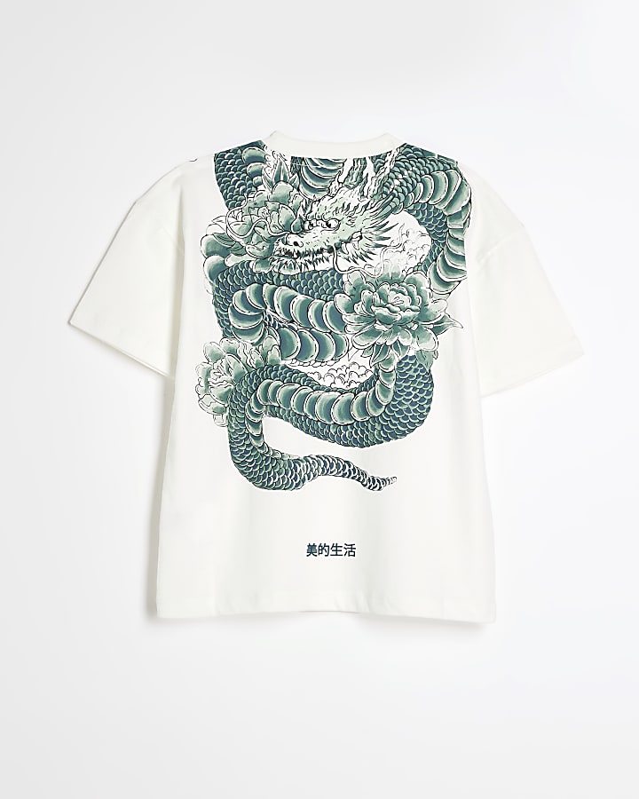 Boys White Dragon T-Shirt