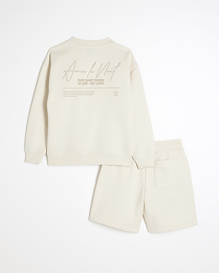 Boys White Ame Le Nuit Sweatshirt Set