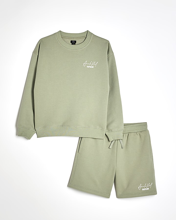 Boys Green Ame Le Nuit Sweatshirt Set