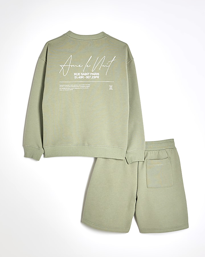 Boys Green Ame Le Nuit Sweatshirt Set