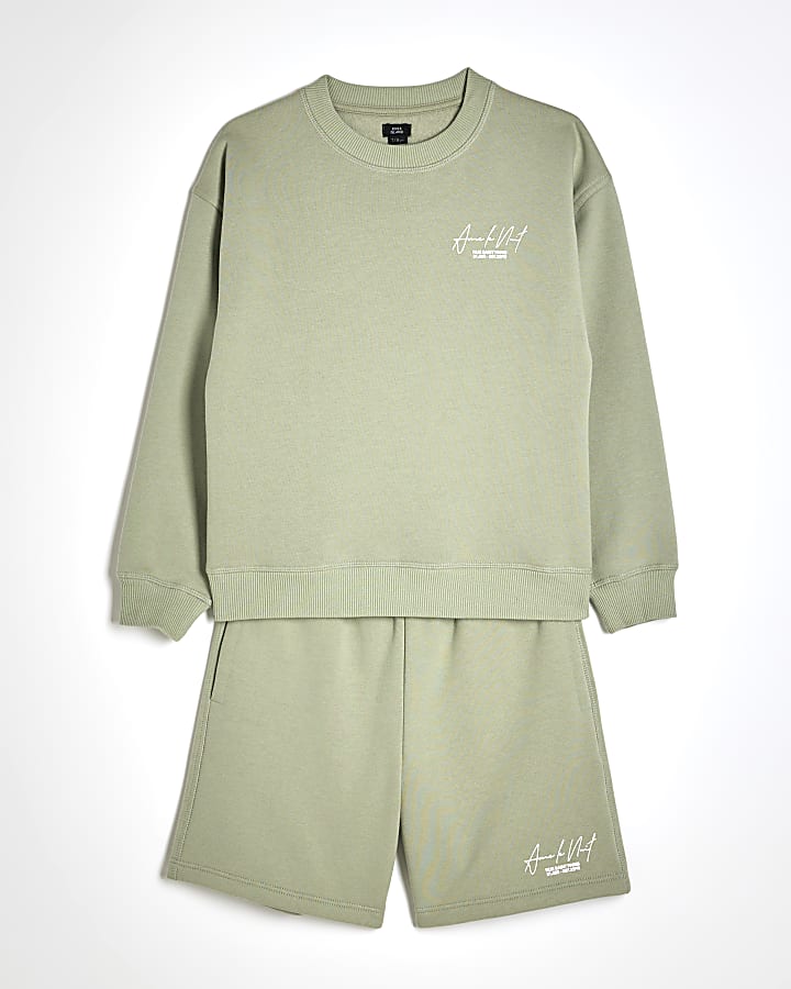 Boys Green Ame Le Nuit Sweatshirt Set