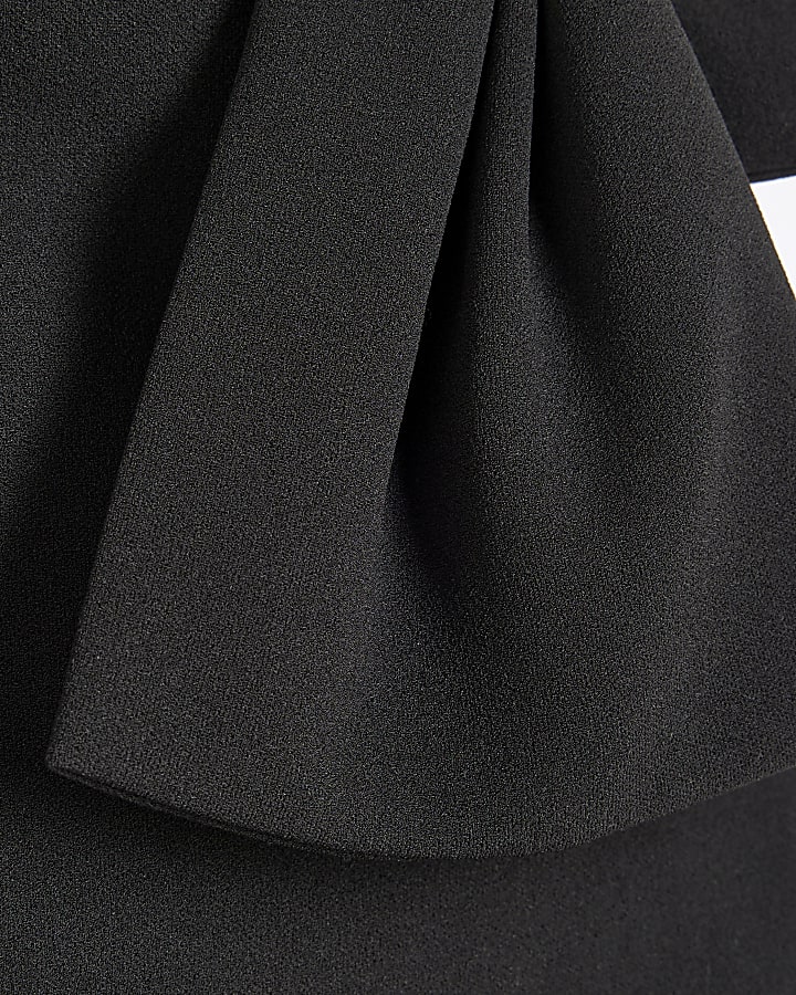 Girls Black Bow Bodysuit