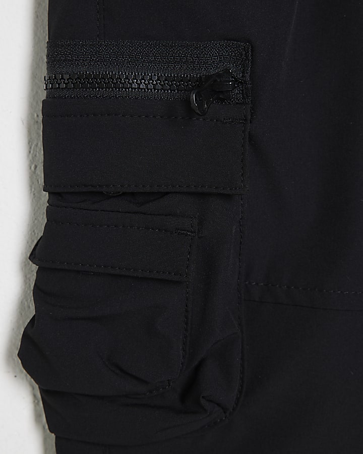 Mini Boys Black Cargo Trousers