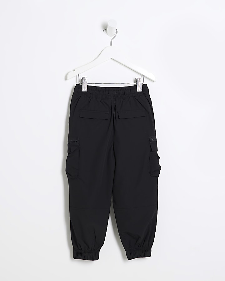 Mini Boys Black Cargo Trousers