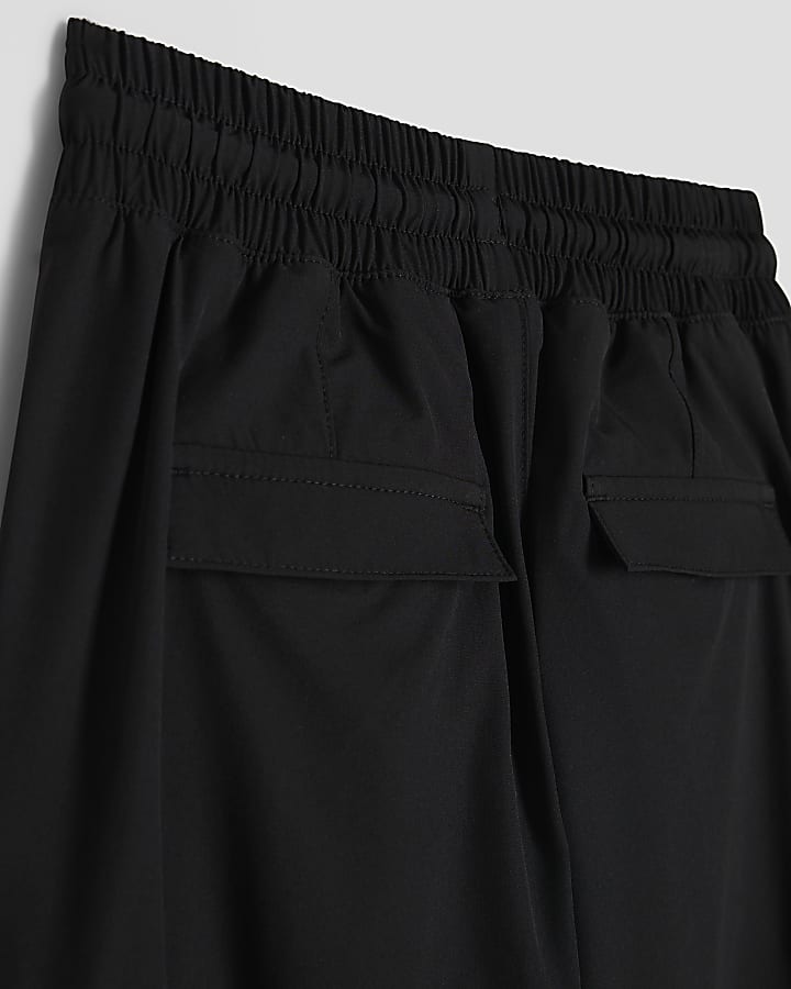 Boys Black Cargo Joggers