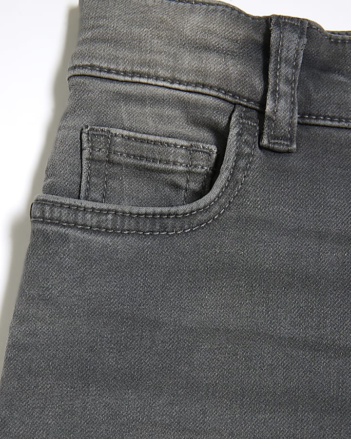 Boys Grey Stretch Denim Tapered Jeans